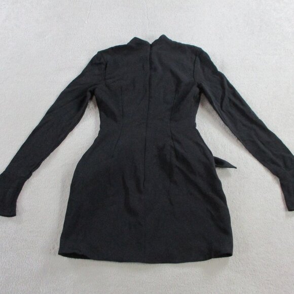 House of CB Mahalia Dress Womens Small Black Long Sleeve Pockets Minidress - Picture 3 of 11